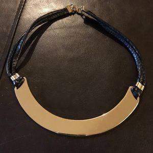 Gold and black choker necklace